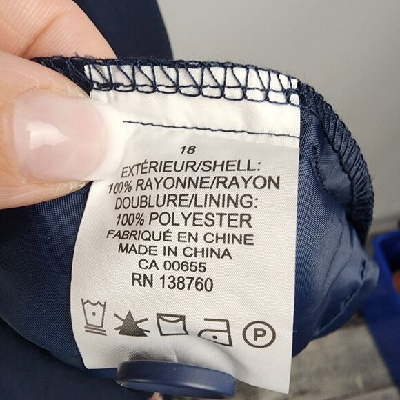 Pennintons Navy Blue Floral Midi Slit Skirt Size 18 - Picture 9 of 10